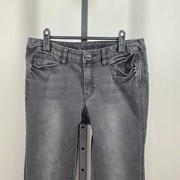 NEW Cache Jeans Womens 8 gray black skinny denim classic preppy casual - Picture 2 of 9